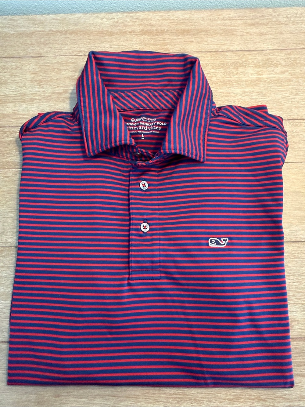 Sankaty Vineyard Vines Red and Navy Striped Polo